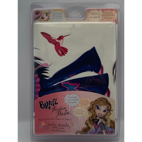 Bratz Glow in the Dark Wall Peel and Stick Jumbo Stickers (30) - Removable - NIP - Picture 3 of 6